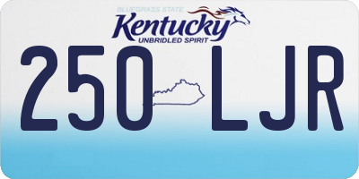 KY license plate 250LJR
