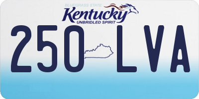 KY license plate 250LVA