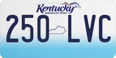 KY license plate 250LVC
