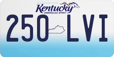 KY license plate 250LVI