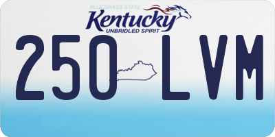KY license plate 250LVM