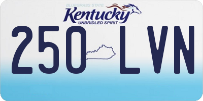 KY license plate 250LVN