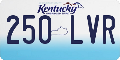 KY license plate 250LVR