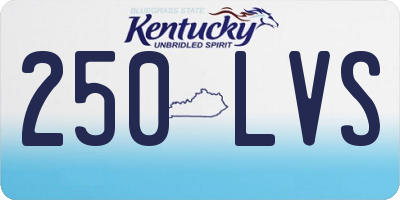 KY license plate 250LVS