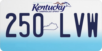 KY license plate 250LVW