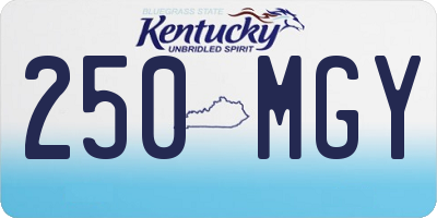 KY license plate 250MGY