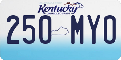 KY license plate 250MYO