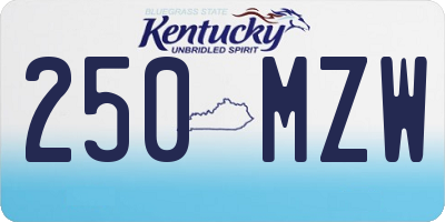 KY license plate 250MZW