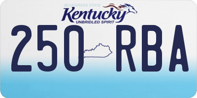 KY license plate 250RBA