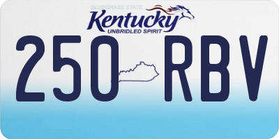 KY license plate 250RBV
