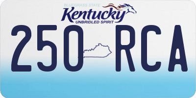 KY license plate 250RCA