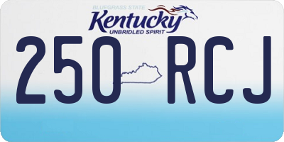 KY license plate 250RCJ