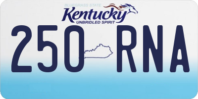 KY license plate 250RNA
