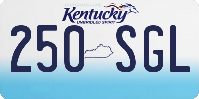 KY license plate 250SGL
