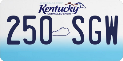 KY license plate 250SGW