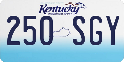 KY license plate 250SGY