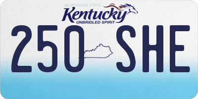 KY license plate 250SHE