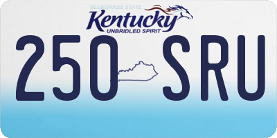 KY license plate 250SRU