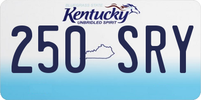 KY license plate 250SRY
