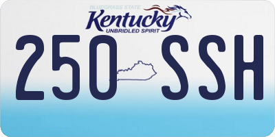 KY license plate 250SSH