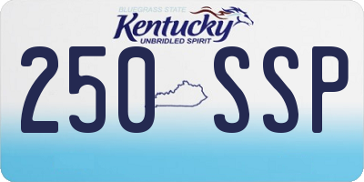 KY license plate 250SSP