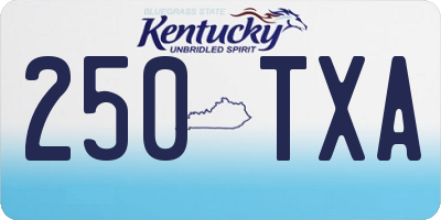 KY license plate 250TXA
