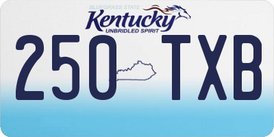 KY license plate 250TXB