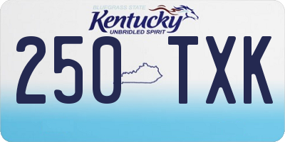 KY license plate 250TXK