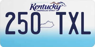 KY license plate 250TXL