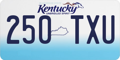 KY license plate 250TXU