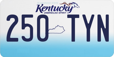 KY license plate 250TYN