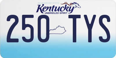 KY license plate 250TYS