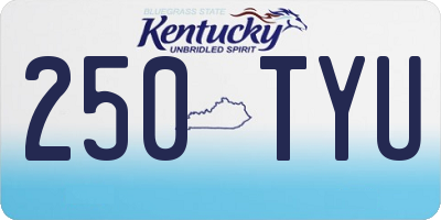 KY license plate 250TYU