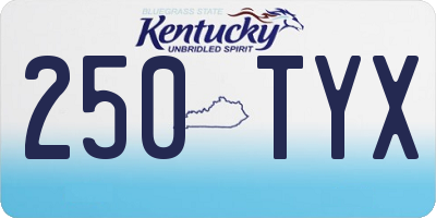 KY license plate 250TYX