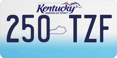 KY license plate 250TZF