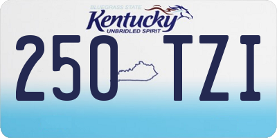 KY license plate 250TZI