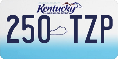 KY license plate 250TZP