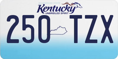 KY license plate 250TZX