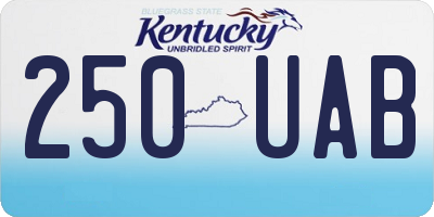 KY license plate 250UAB
