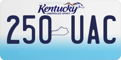 KY license plate 250UAC
