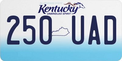 KY license plate 250UAD