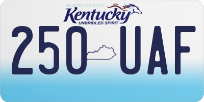 KY license plate 250UAF