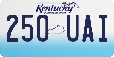 KY license plate 250UAI