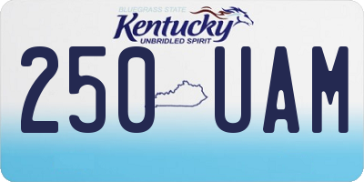 KY license plate 250UAM
