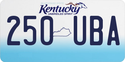 KY license plate 250UBA