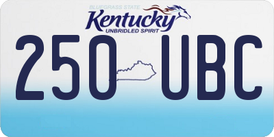 KY license plate 250UBC