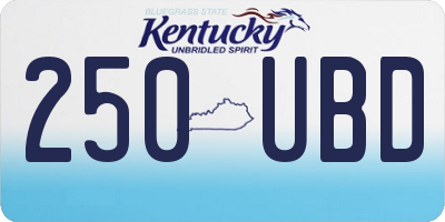 KY license plate 250UBD