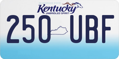 KY license plate 250UBF