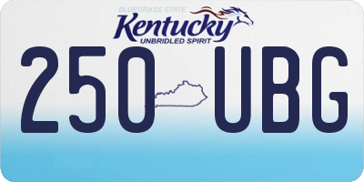 KY license plate 250UBG