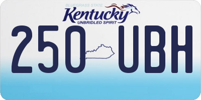 KY license plate 250UBH